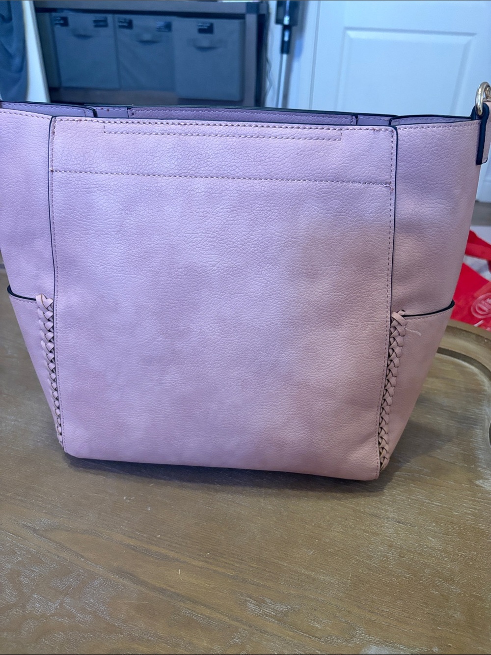 Women's Pink Leather Tote Bag - Soft Blush Shoulder Bag